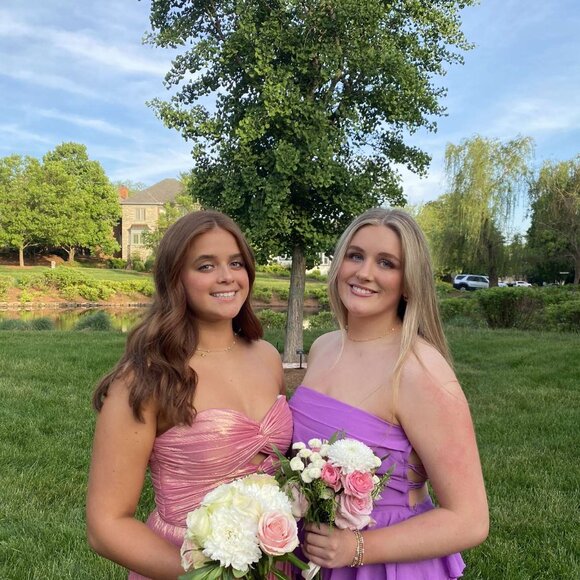 pink azazie prom dress - Picture 3 of 4